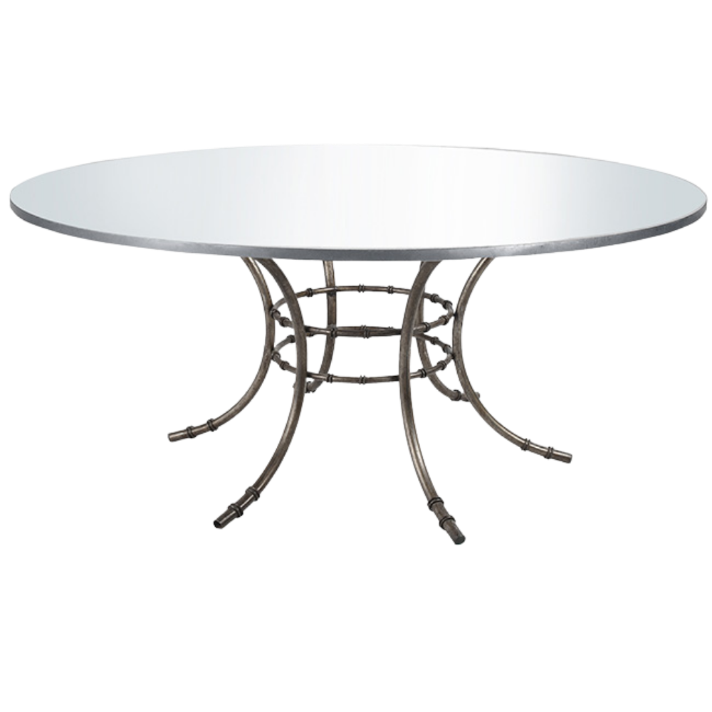 Tampo Espelho Friso Prata com Base Bambu Ferro Cinza