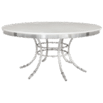 Tampo Laca Branca com Borda Espelhada e Base Bambu Branca