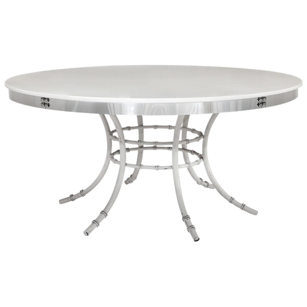 Tampo Laca Branca com Borda Espelhada e Base Bambu Branca