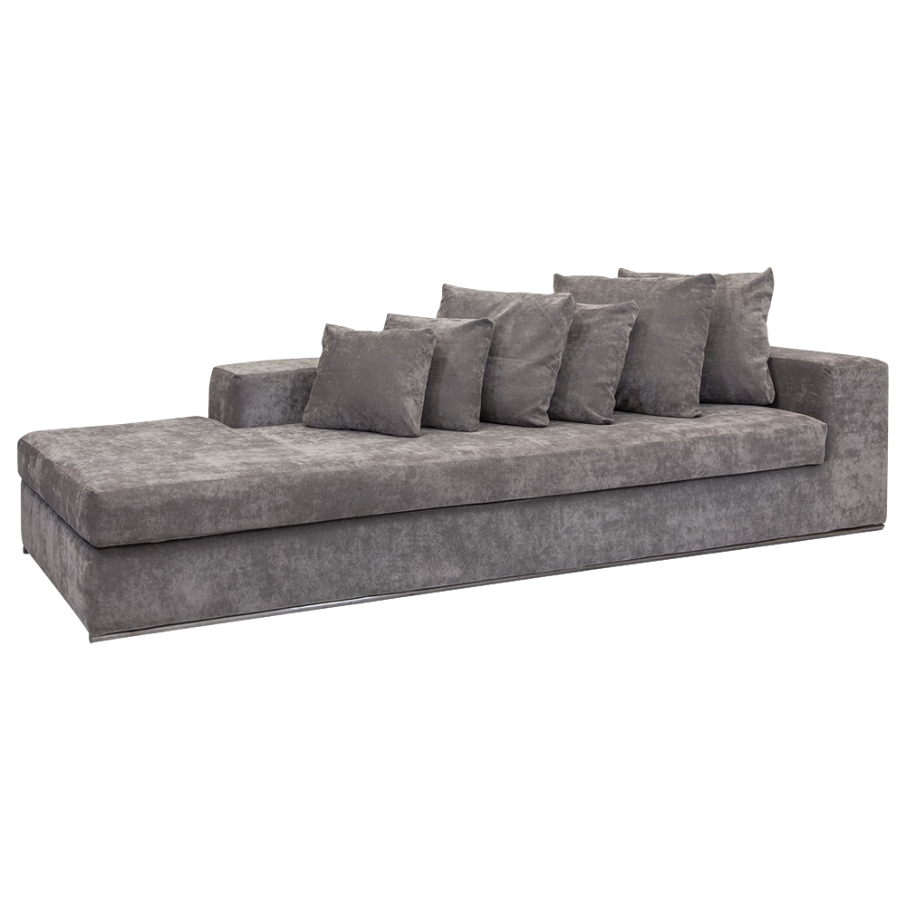 Sofá Cipriani Capa Veludo Andorra Cinza