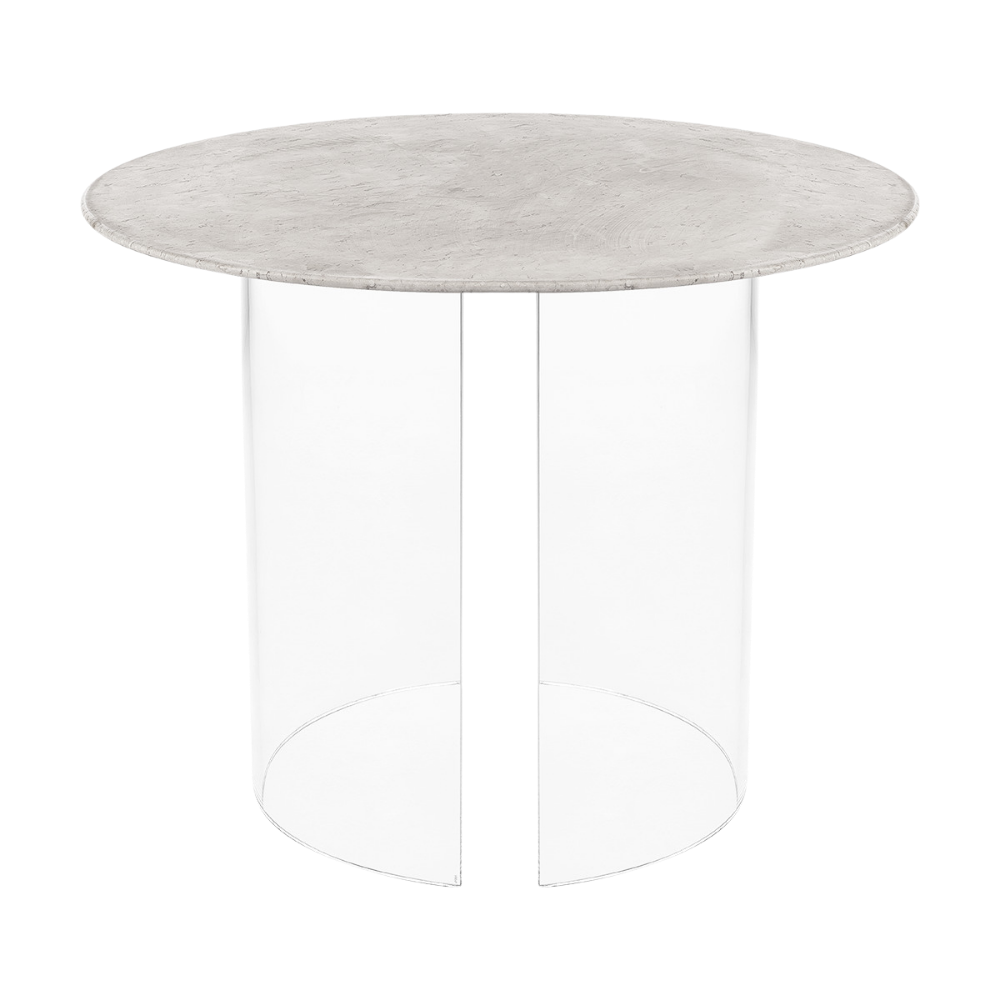 Tampo Mármore Travertino Nacional com Base Curva Cristal