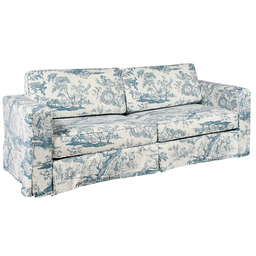 Sofá Eva Capa Provence Azul Toile de Jouy - Componível