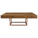 Tampo Madeira de Demolição com Base Cubo Cobre