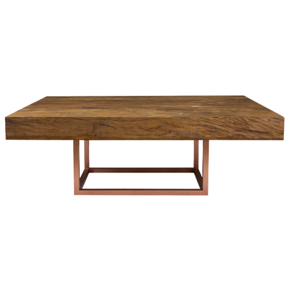 Tampo Madeira de Demolição com Base Cubo Cobre