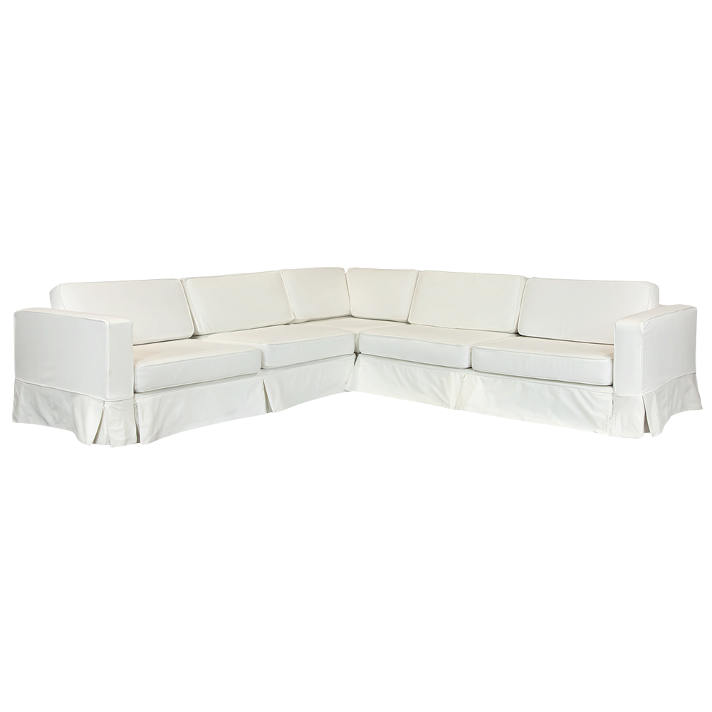 Sofá Eva com Capa Sarja Cru em "L"