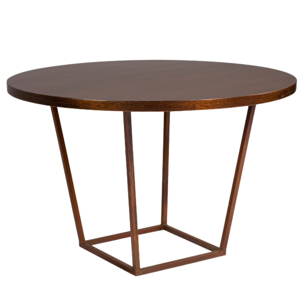 Tampo Tabaco com Base Trapézio Ferro Envelhecido