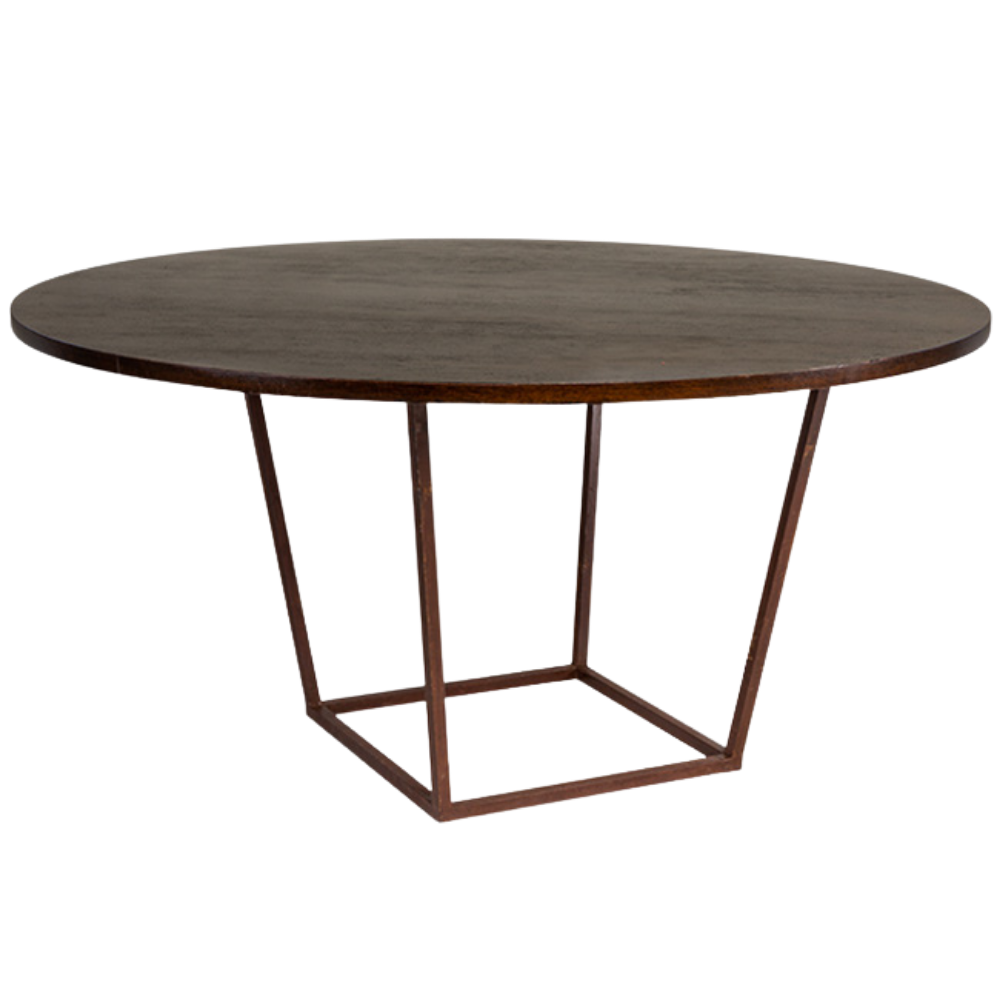 Tampo Tabaco com Base Trapézio Ferro Envelhecido