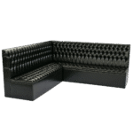 Sofá London Couro Preto "L"