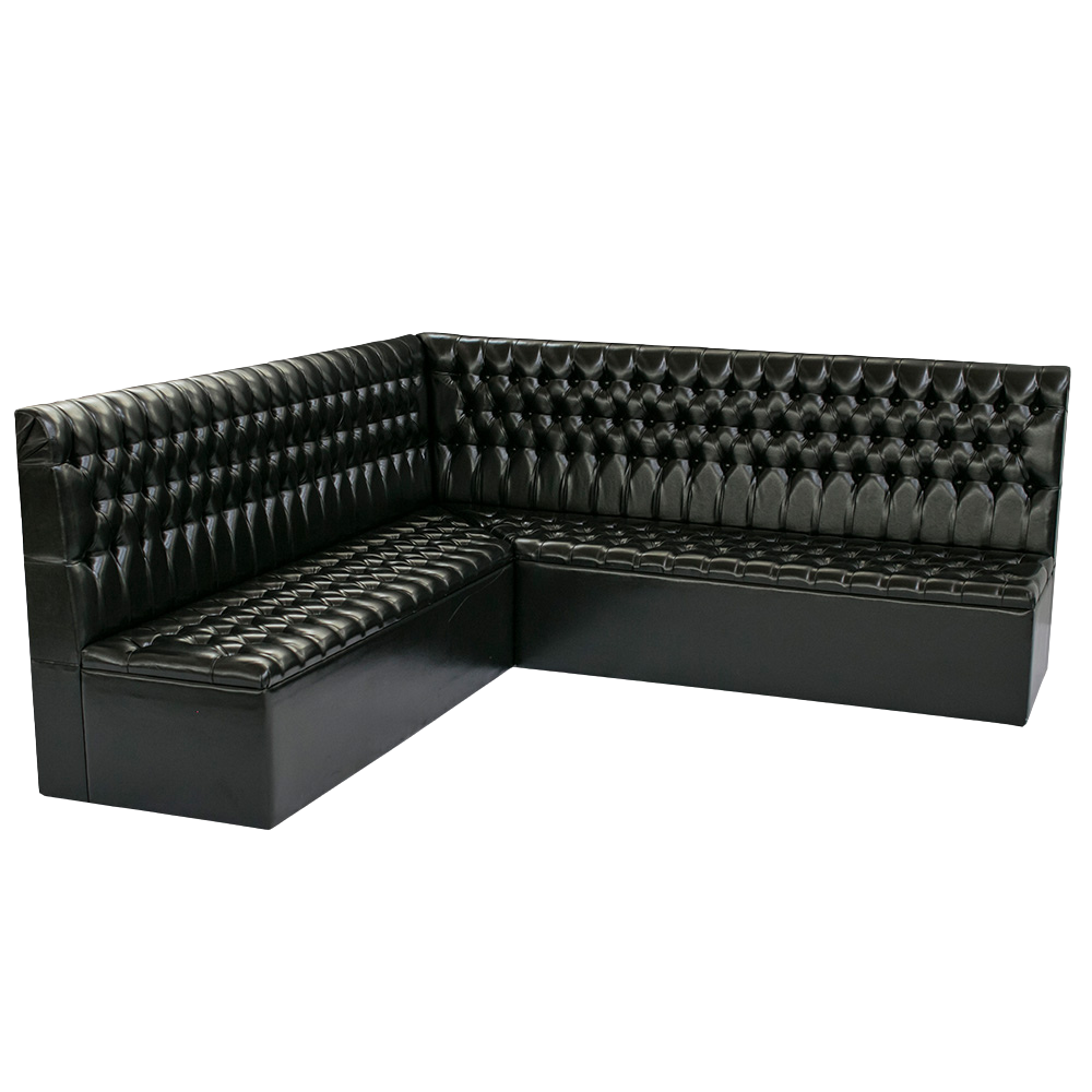 Sofá London Couro Preto "L"