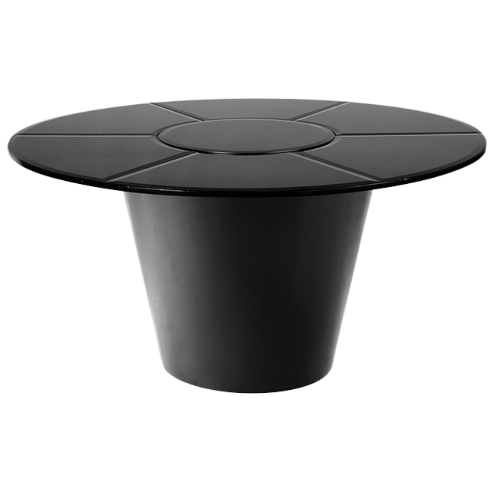 Tampo Vidro Preto Bisotê com Base Cone