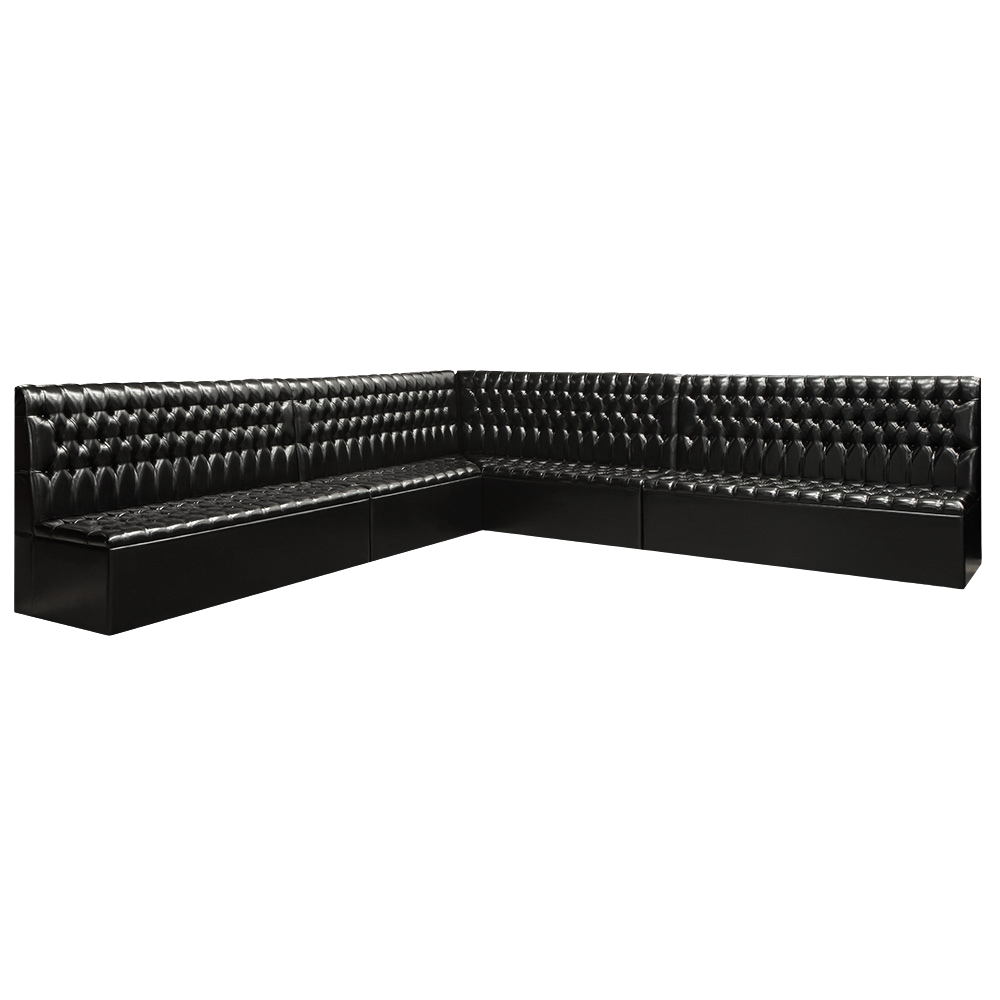 Sofá London Couro Preto "L"