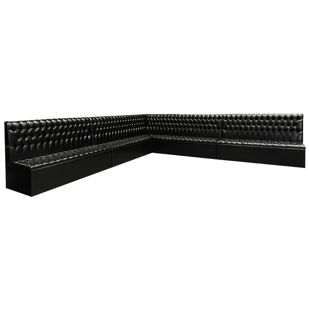 Sofá London Couro Preto "L"