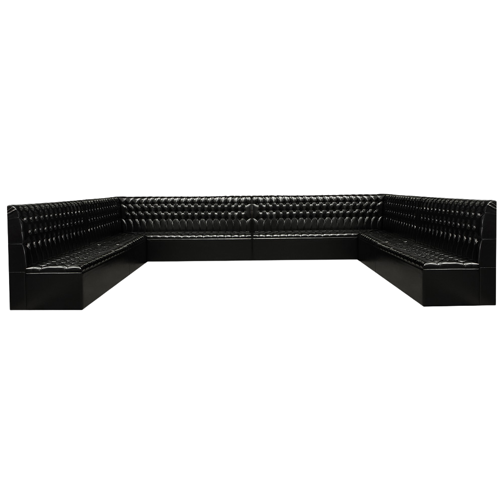 Sofá London Couro Preto "U"