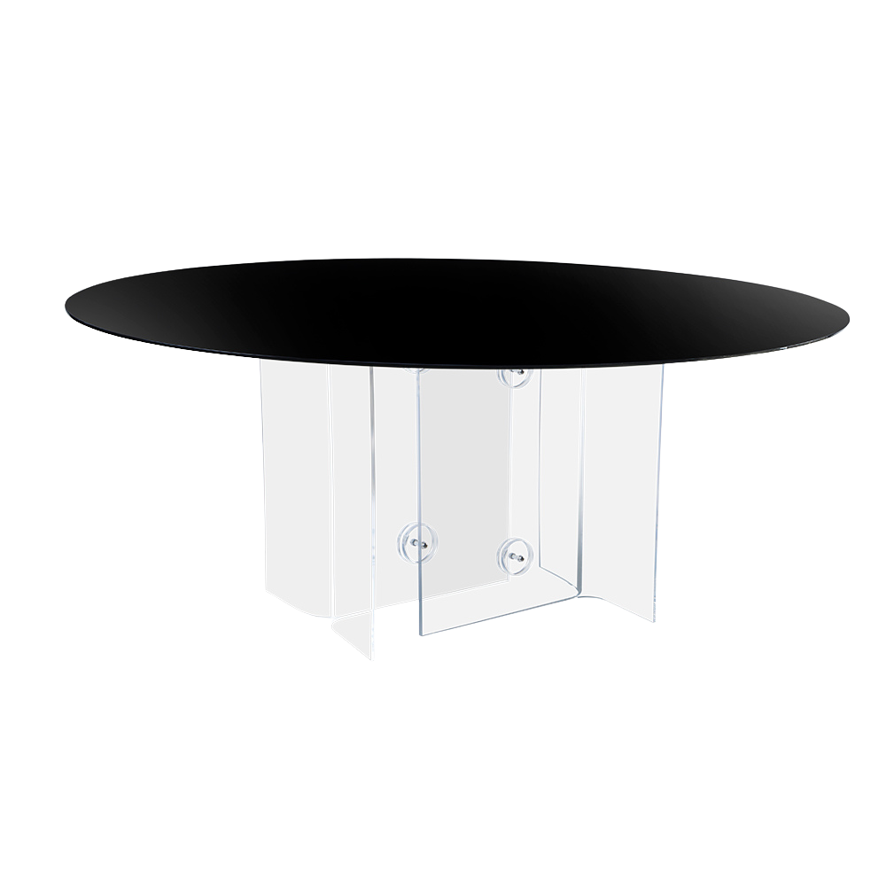 Tampo de Vidro Preto com Base Acrílico Star