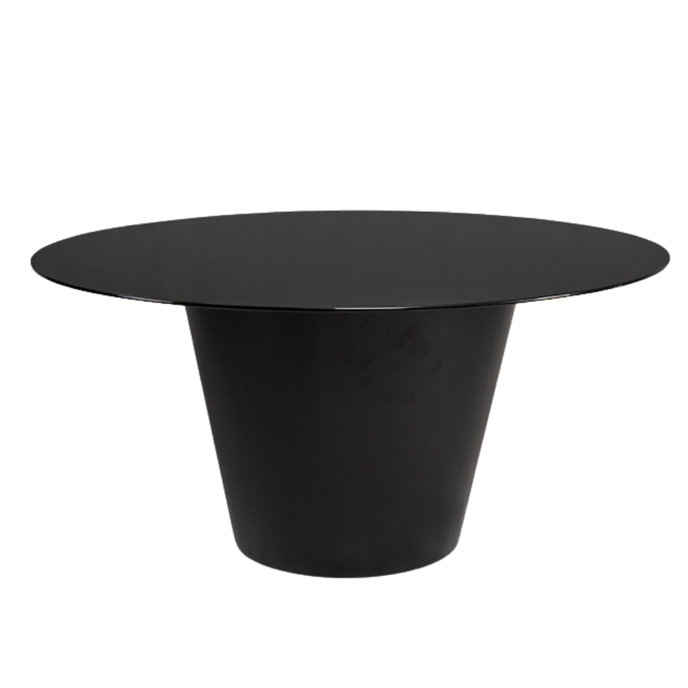 Tampo de Vidro Preto com Base Cone