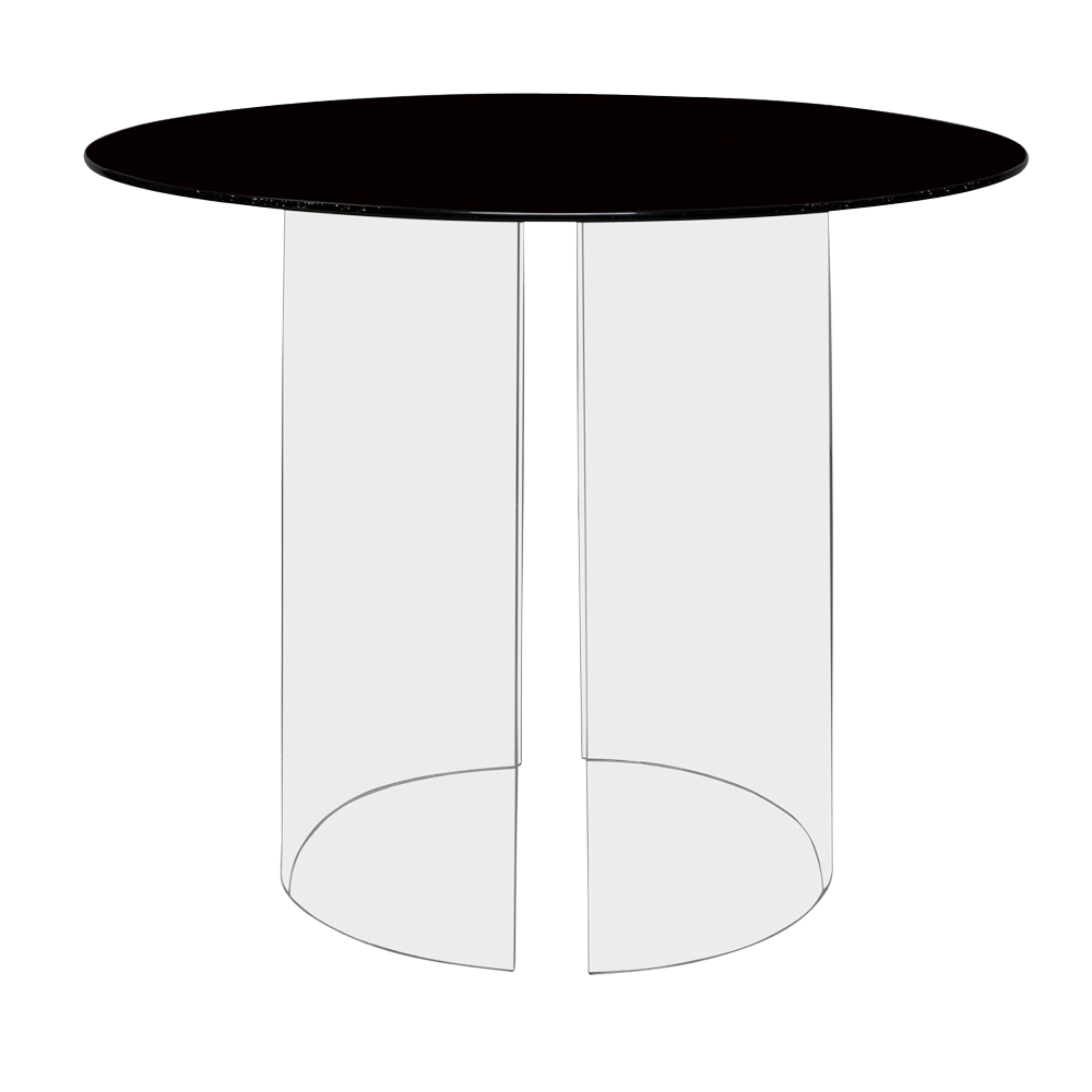 Tampo de Vidro Preto com Base Curva Cristal