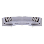 Sofá Manoela Veludo Eros Cinza (2 módulos curvos)