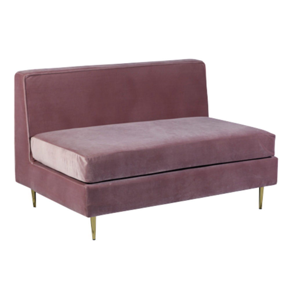 Sofá Manoela Veludo Rosa Bois de Rose (módulo reto)