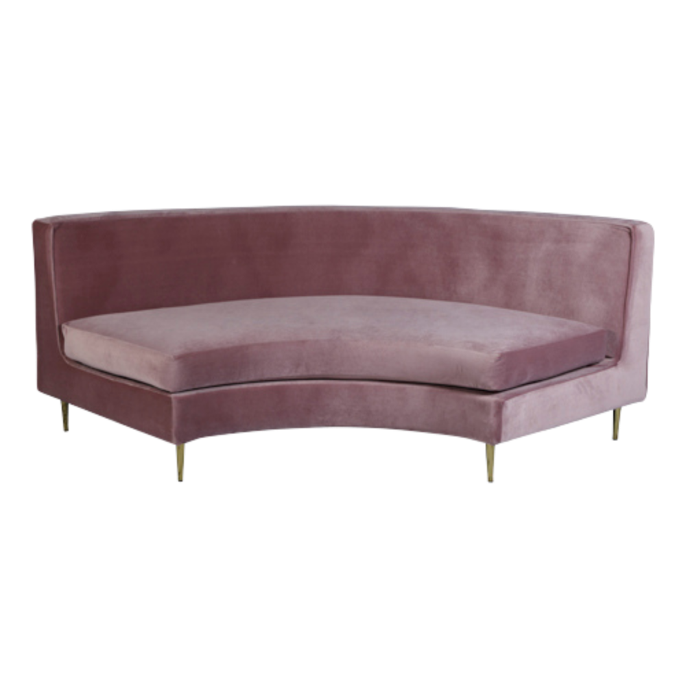 Sofá Manoela Veludo Rosa Bois de Rose (Módulo curvo)