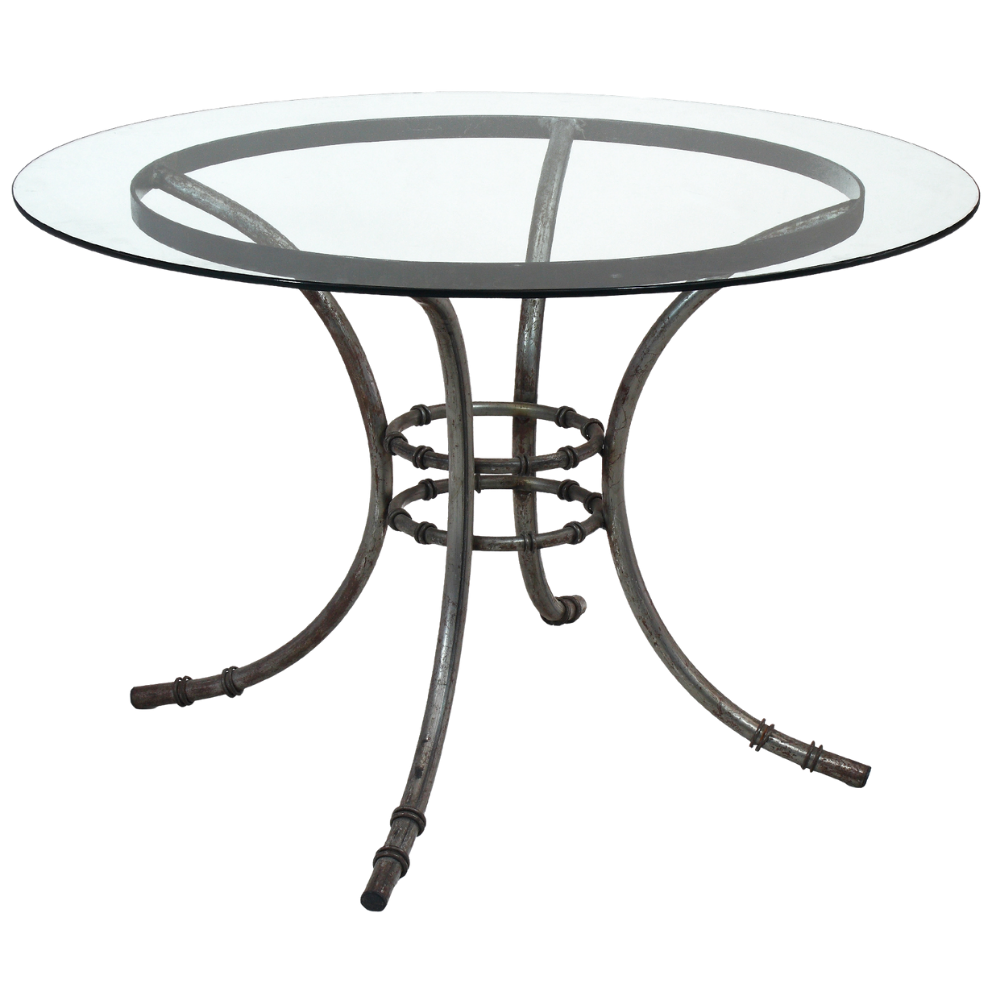 Tampo de Vidro Transparente com Base Bambu Ferro Cinza