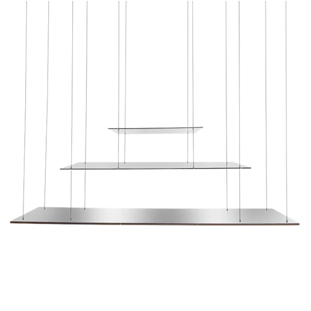 Tampo Mesa Suspensa Espelho e Vidro com 03 andares