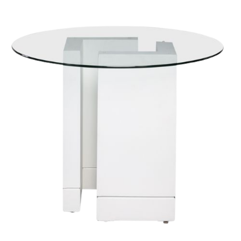 Tampo de Vidro Transparente com Base Elle Branca