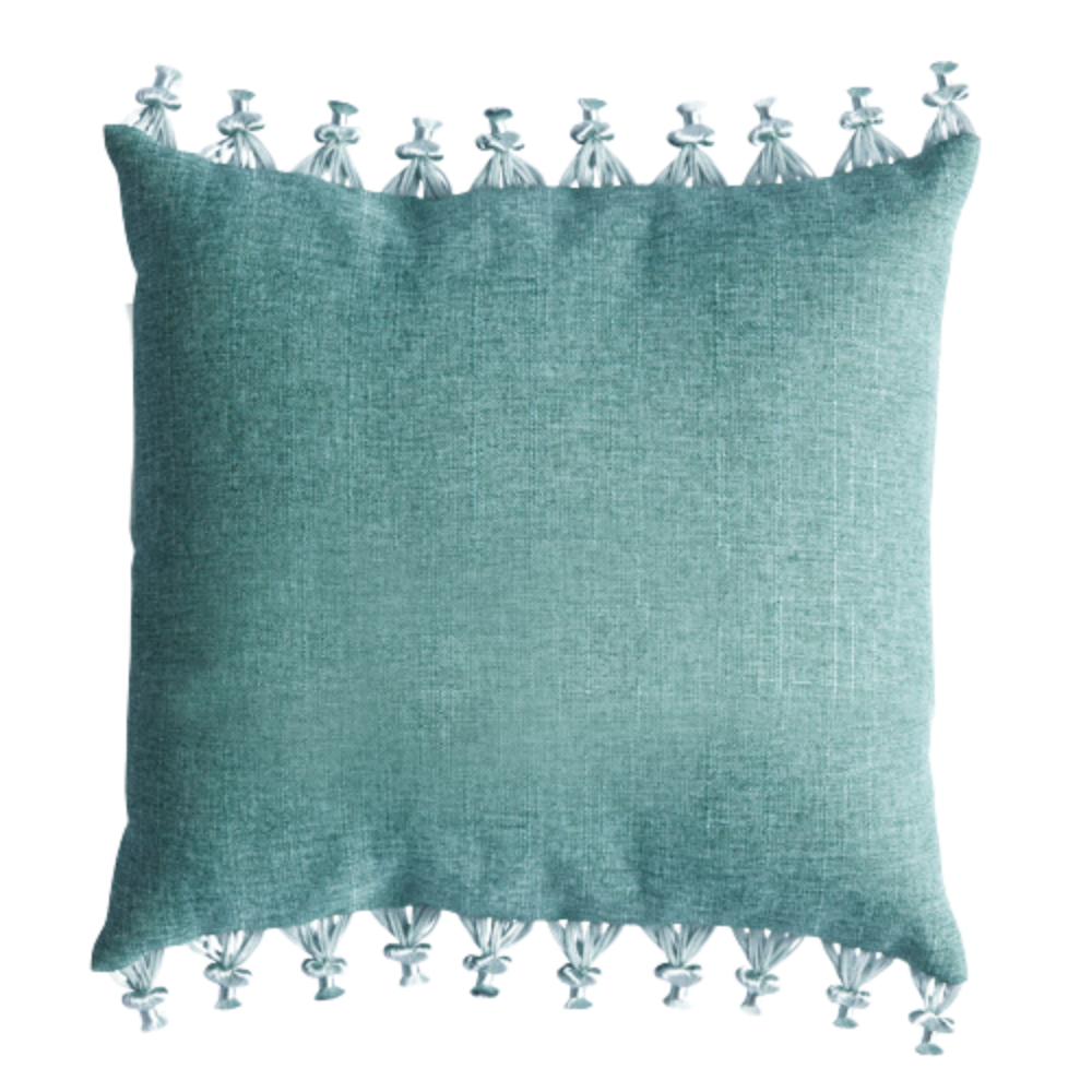 Almofada Linho Verde com Grilots Laterais