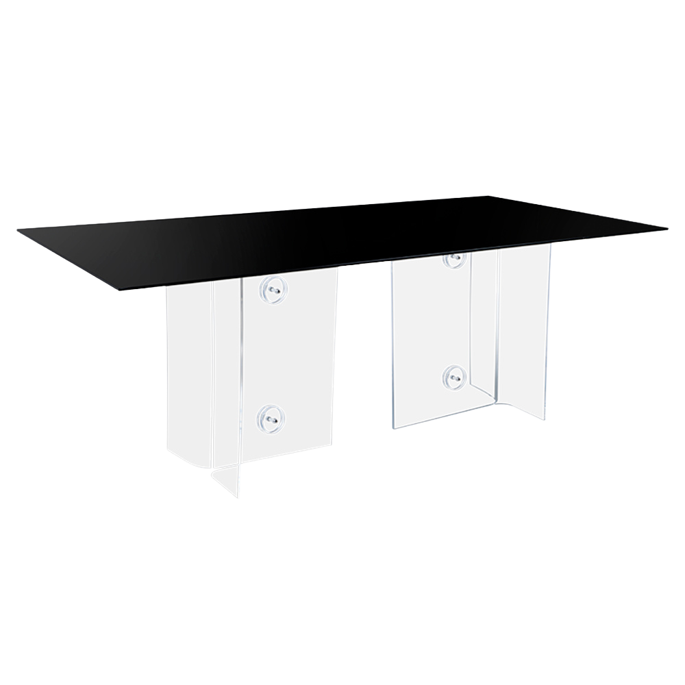 Tampo de Vidro Preto com Base Acrílico Star