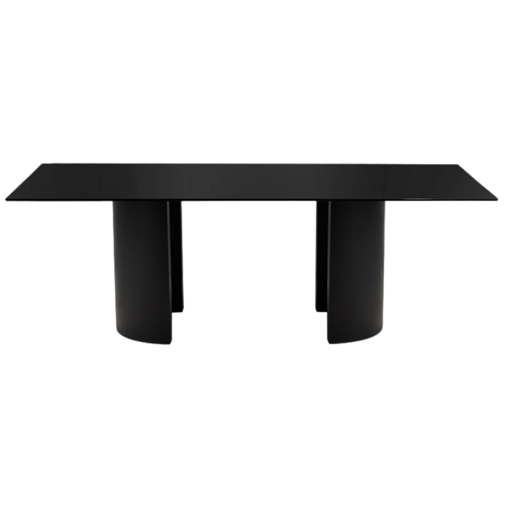 Tampo de Vidro Preto com Base Curva