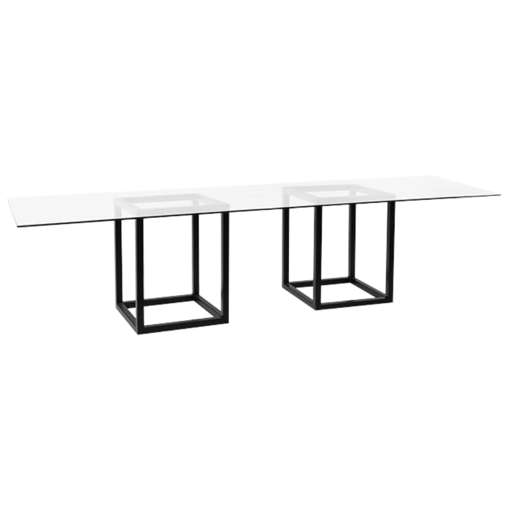 Tampo de Vidro Transparente com Base Aresta