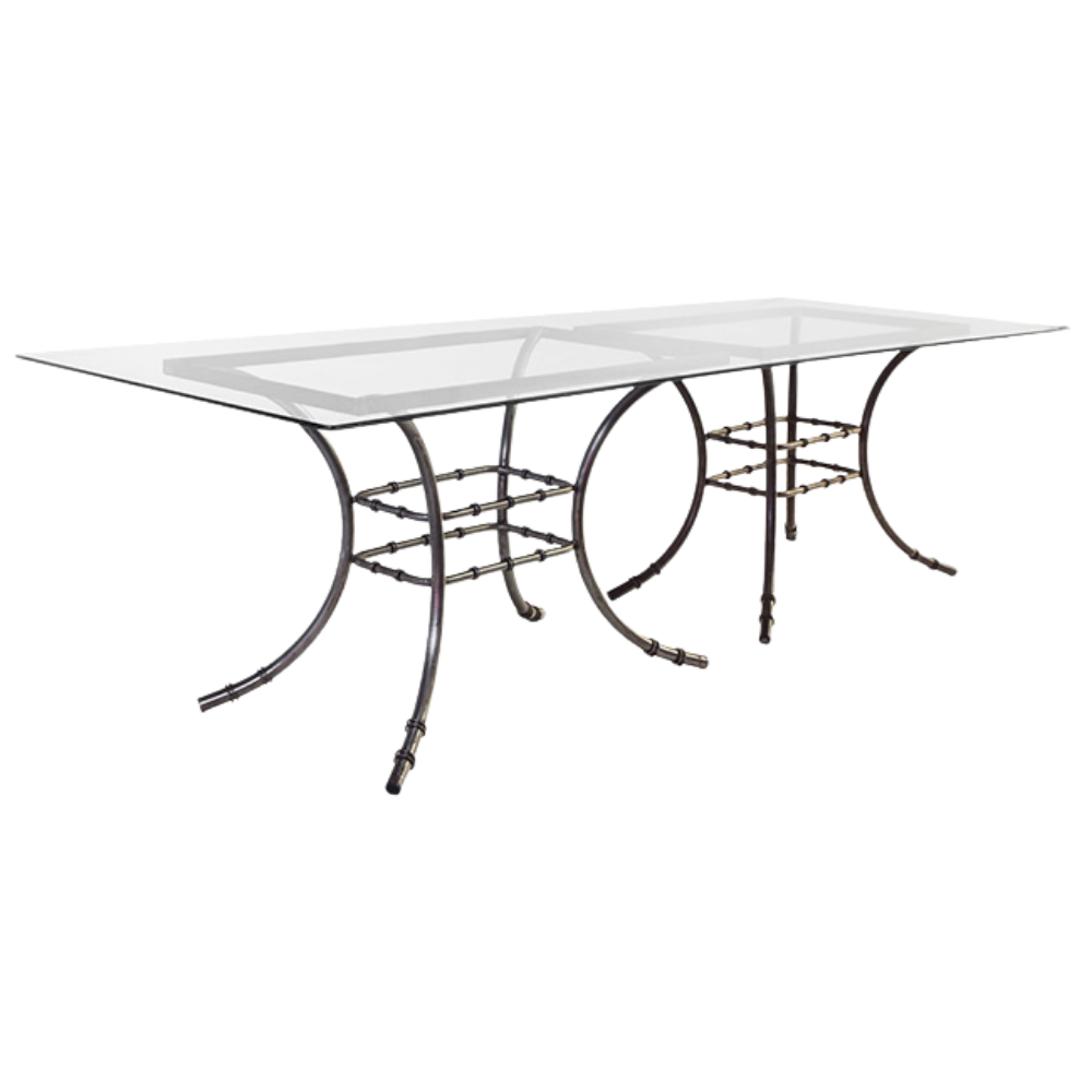 Tampo de Vidro Transparente com Base Bambu Ferro