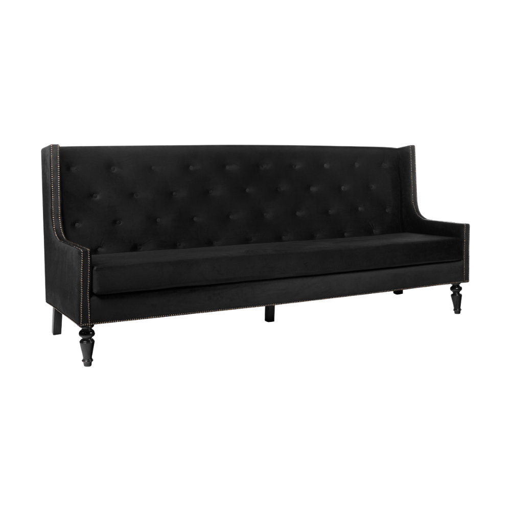 Sofá Viviane Veludo Inca Preto