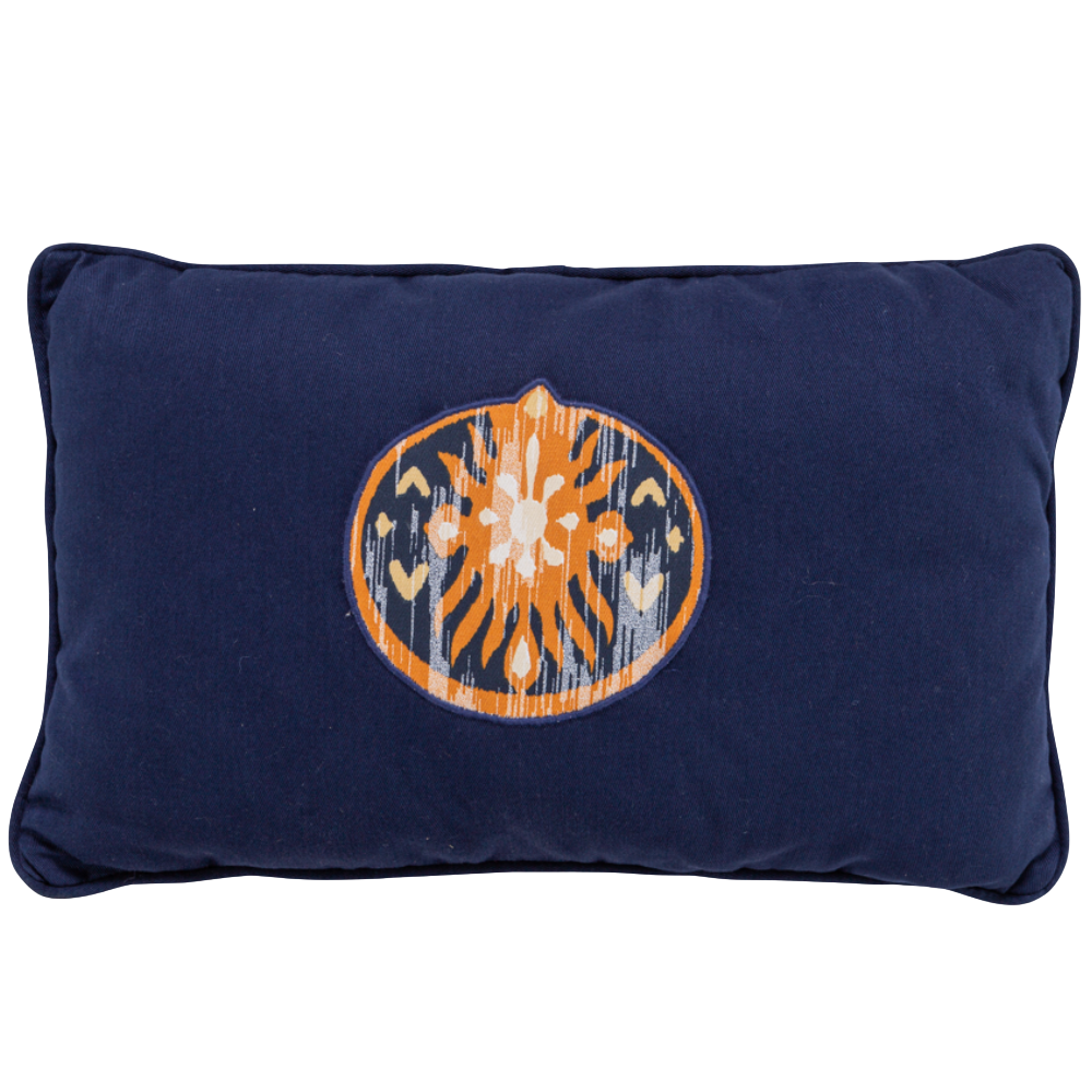 Almofada Rim Sarja Azul Marinho Ikat