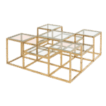 Mesa Chapelle Centro com Vidro Transparente