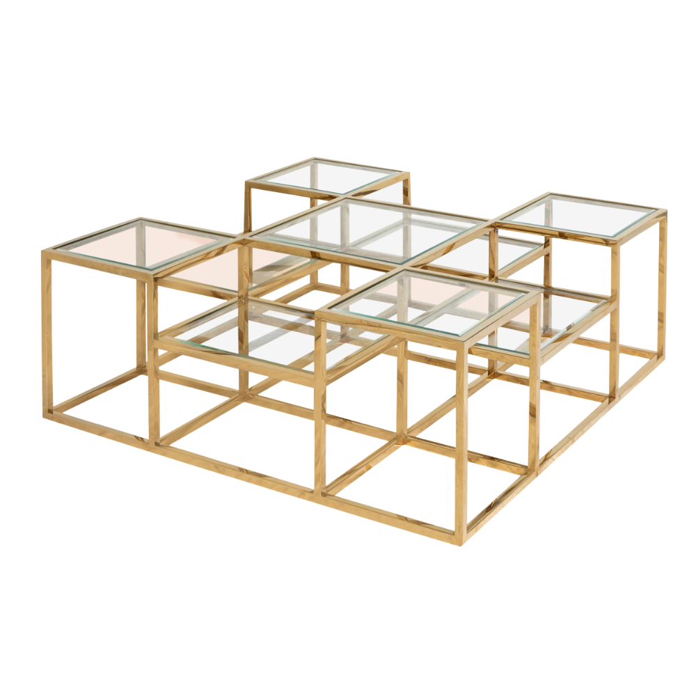 Mesa Chapelle Centro com Vidro Transparente