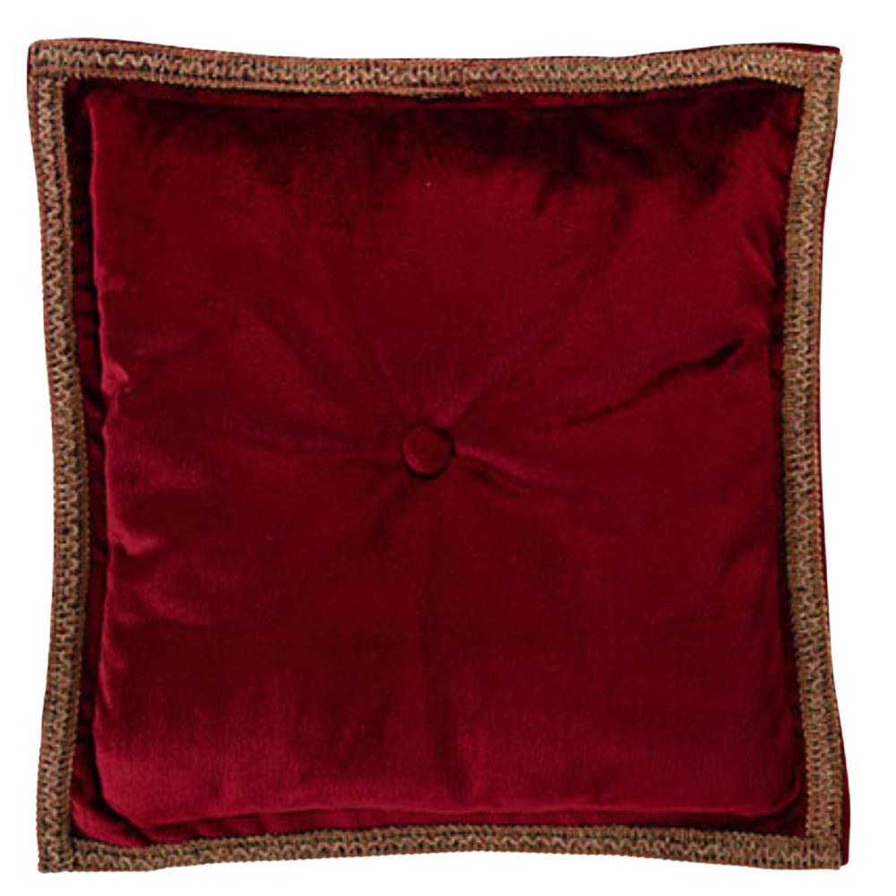 Almofada Veludo Especial Bordo Butonê com Bordado