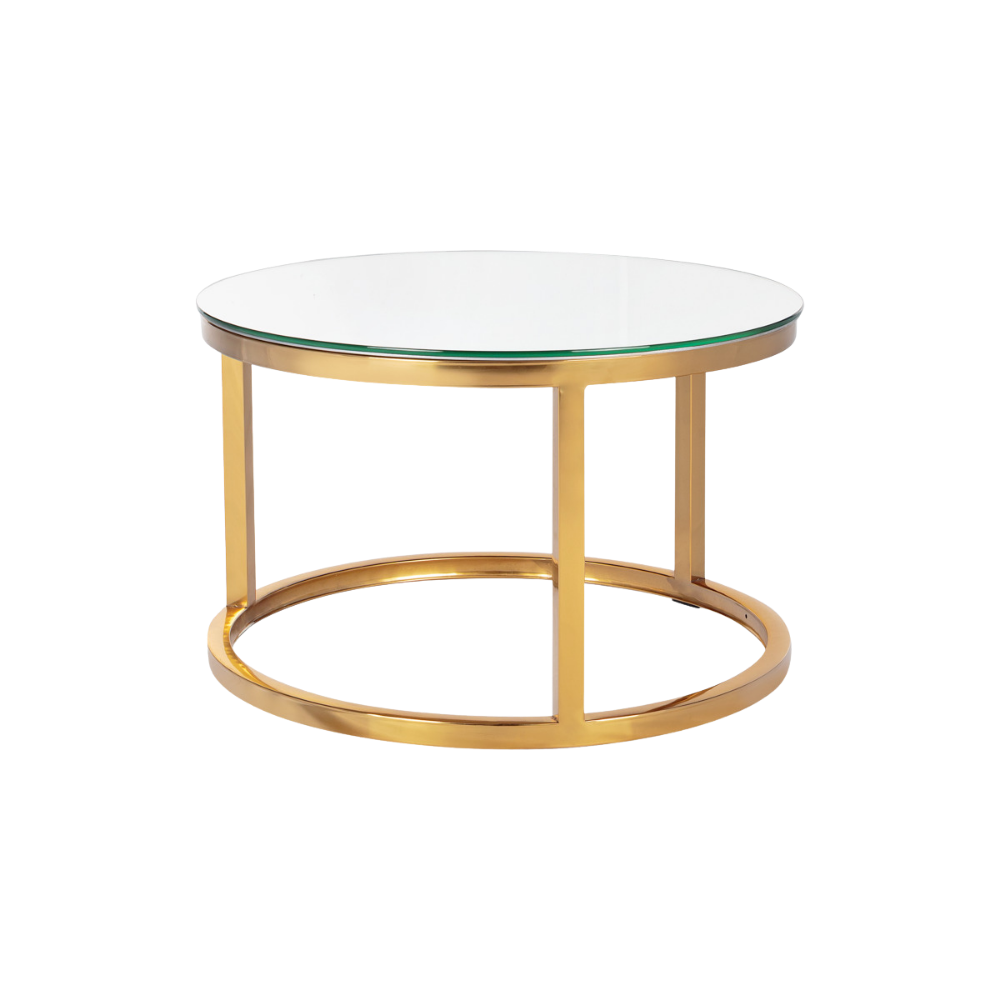 Mesa Dubai Centro Ouro com Tampo Espelho - Pequena