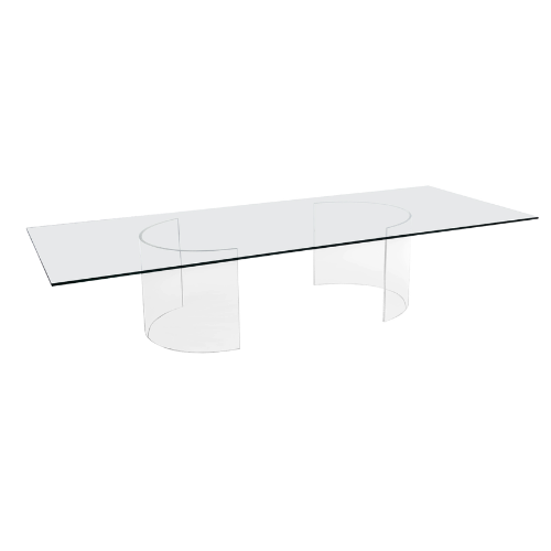 Tampo de Vidro Transparente com Base Curva Cristal Acrílico 0,40h