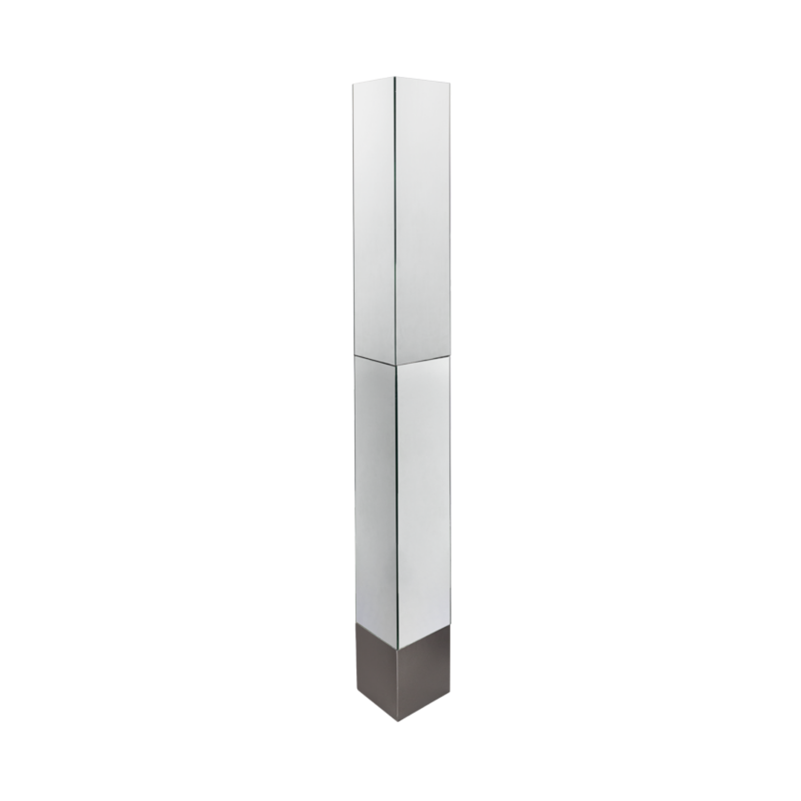 Coluna Triangular de Espelho com Base Ferro Grafite - 1,92h