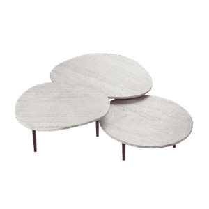 Mesa Centro Tivoli com Tampo Mármore Travertino Bege