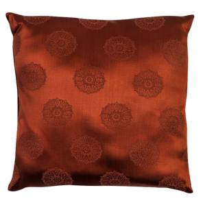 Almofada Cetim Terracota 0.40l X 0.40p Com Desenho Mandala