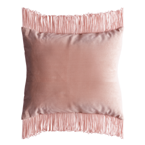 Almofada Veludo Inca Salmão 0.40l X 0.40p (Com Franjas Laterais)