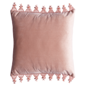 Almofada Veludo Inca Salmão 0.40l X 0.40p (Com Grilots Laterais)