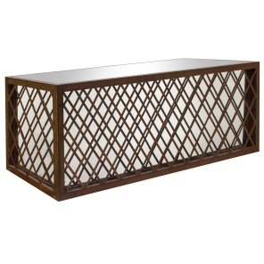 Balcão Bar Ferro Envelhecido Frente Treliça - 2,40 compr. x 0,80 larg. x 0,90h