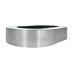 Balcão Bar Platinum Oval com Tampo Espelho - 7,40 x 3,40