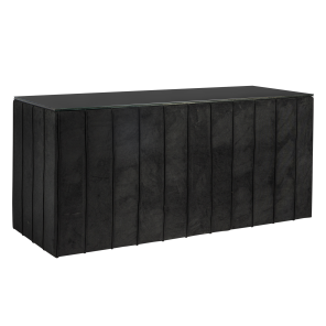 Balcão com Vivo e Tampo Vidro Preto - 2,00 x 0,70 x 0,90h