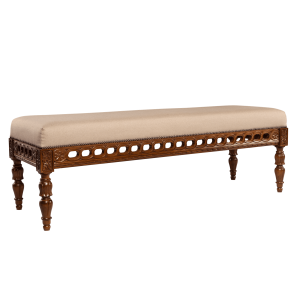 Banco Argola Pequeno Linho Fendi 1,60 x 0,53 x 0,53h