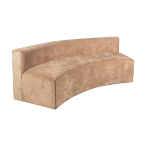 Banco Meia Lua Encosto Veludo Sisal 2.20l X 0.77a X 0.67p