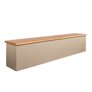 Bar Balcão para revestir com Tampo em Madeira Mel 4,00 x 0,80 x 0,90h