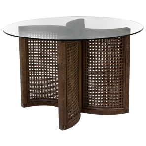 Base Bali 0,70 x 0,70 x 0,76h com Tampo de Vidro 1,20 de diametro